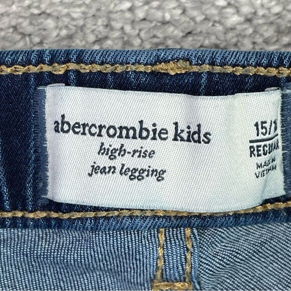 Abercrombie Kids Jeans Girl’s 15/16 Blue Legging High Rise Pull On Dark Wash - Picture 5 of 11